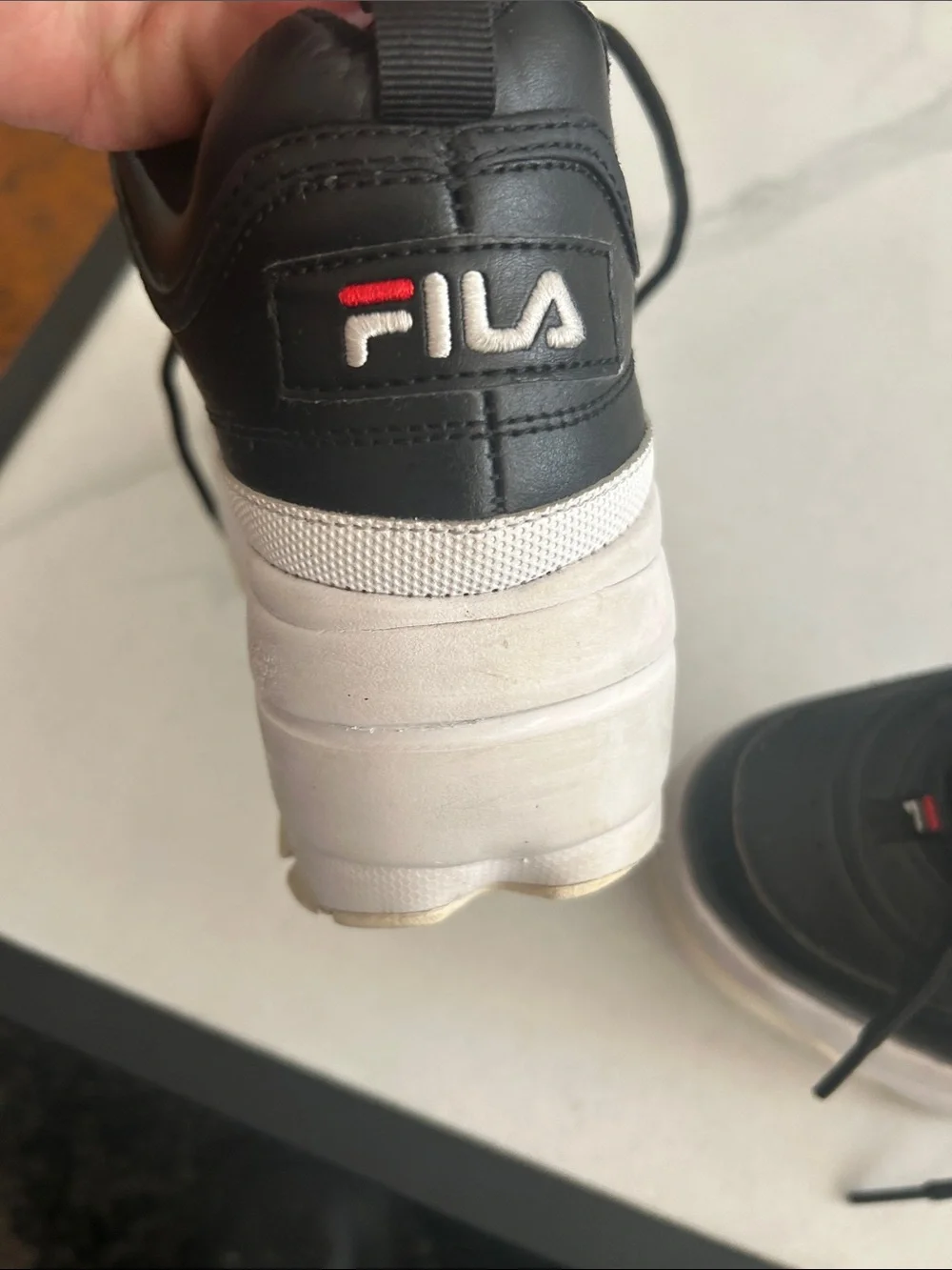 FILA Black and White Women's High Platform Sneakers Size 7